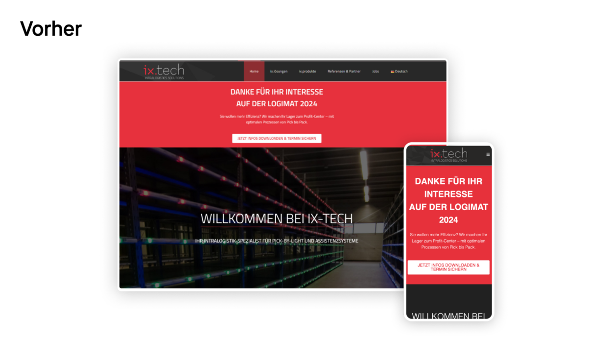 ix tech webdesign vorher